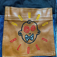Young Blood Vintage 90’s Cartoon Embroidery Baggy Denim Jacket (XL)