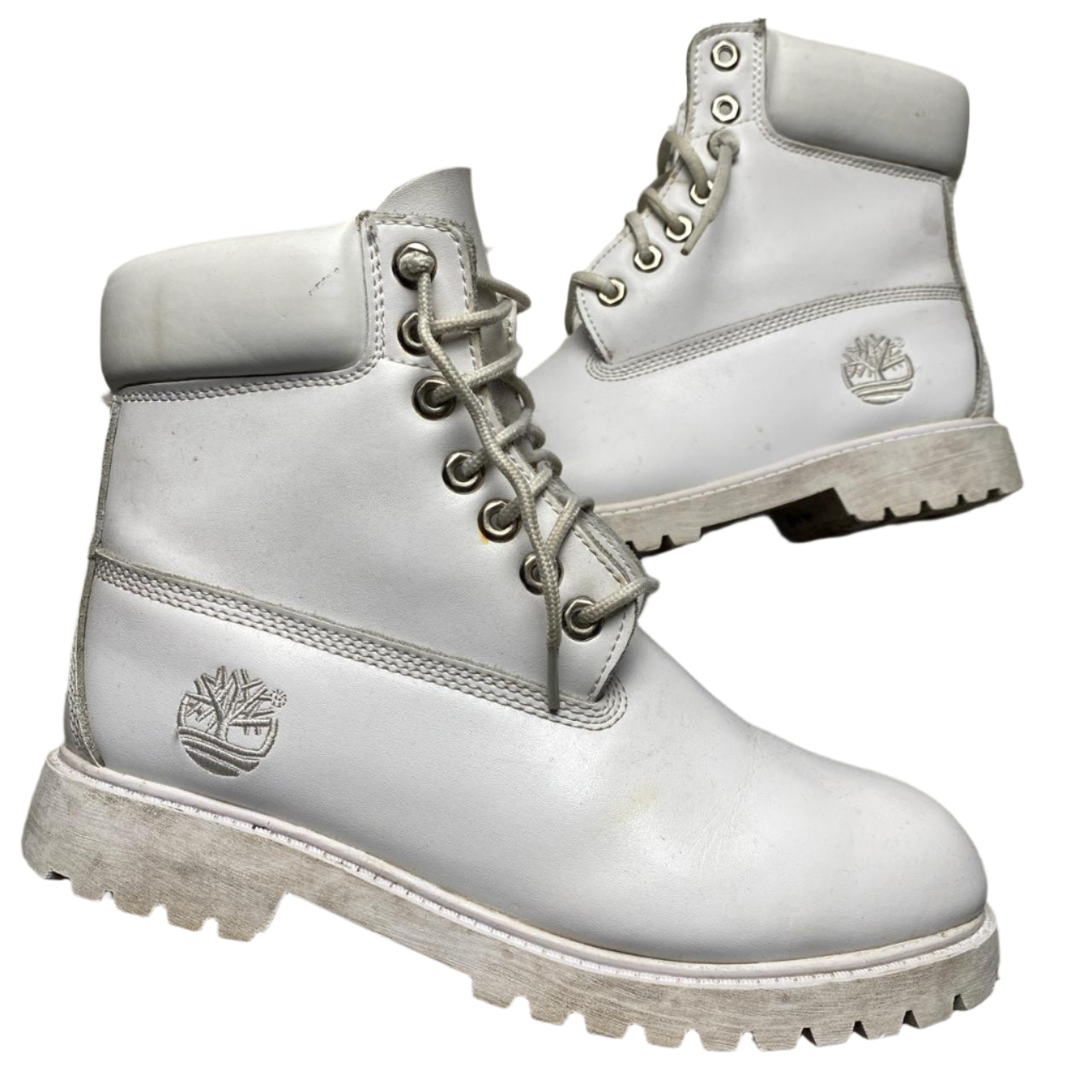 Timberland White Leather Boots (UK 8M)