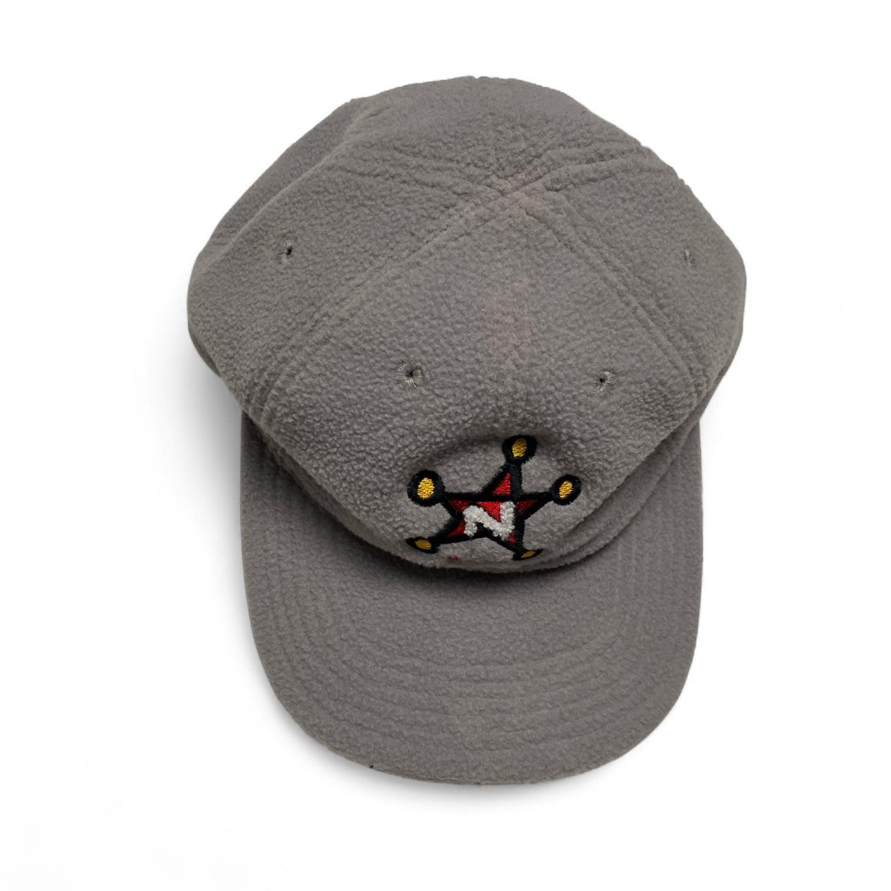 Nike y2k Vintage Grey Fleece Red Swoosh Cap