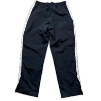 Nike Athletic Department Swoosh Vintage Black Grey and White Strip Shell Track Pant Baggy (XL)Bottoms