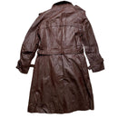 Vintage Brown Leather Spanish Trench Long Coat (S)