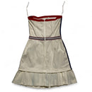 Dolce and Gabbana Vintage Cream White Red and Navy Tennis Dress Pleated Skirt (S)