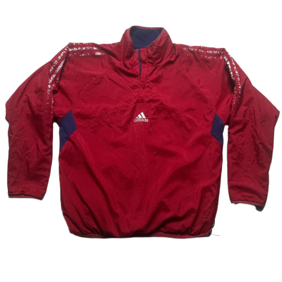 Adidas Vintage Climawarm Thermal Reversible Nylon Quarter Zip Jumper Jacket (M)