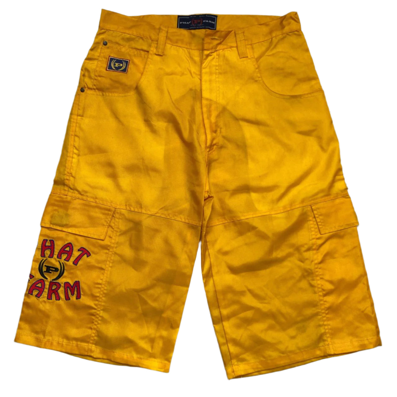 Phat Farm Yellow Red and Blue Vintage 90’s Nylon Jorts Shorts (34W)