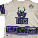 Salem Sportswear Vintage 90’s Single Stitch Milwaukee Bucks NBA White T Shirt (XL)