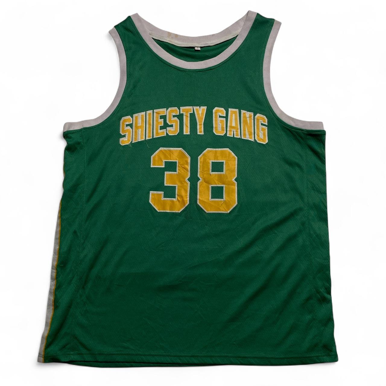 Pooh Shiesty Shiesty Gang Green and Yellow Basketball Jersey Vest (L)