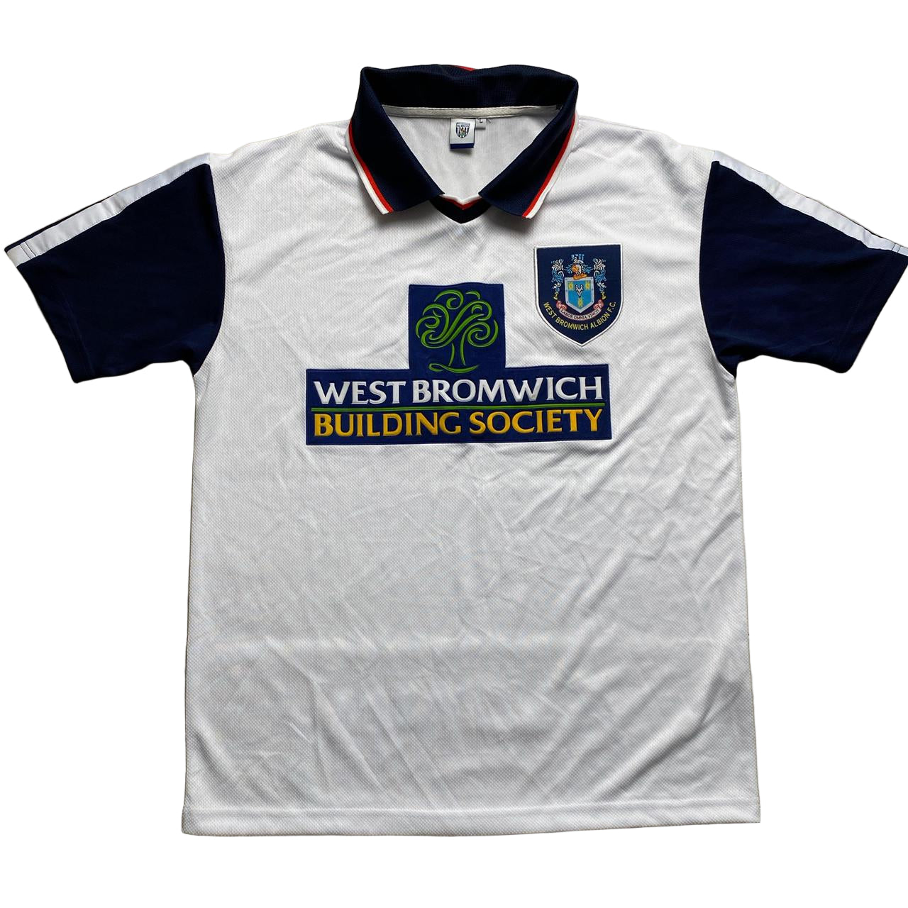 West Brom Vintage Style Merchandise Jersey White and Navy (L)
