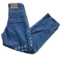 Wall Street X Vintage 90’s Baggy Distressed Embroidered Jeans (30W)