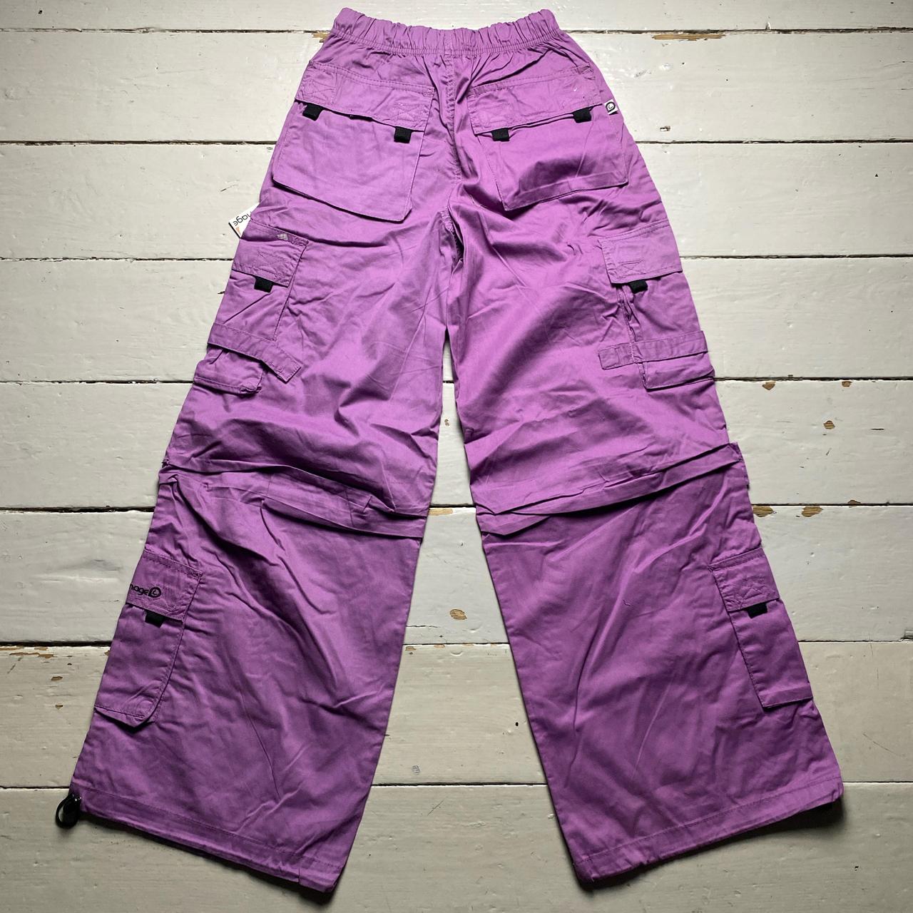 Criminal Damage Purple Pink Cargo Combat Baggy Trousers