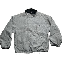 Nike y2k Vintage Silver and Navy Swoosh Shell Tracksuit Windbreaker Jacket (M)