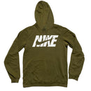 Nike Club Spellout Khaki Green and White Hoodie (S)