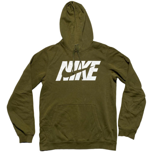 Nike Club Spellout Khaki Green and White Hoodie (S)