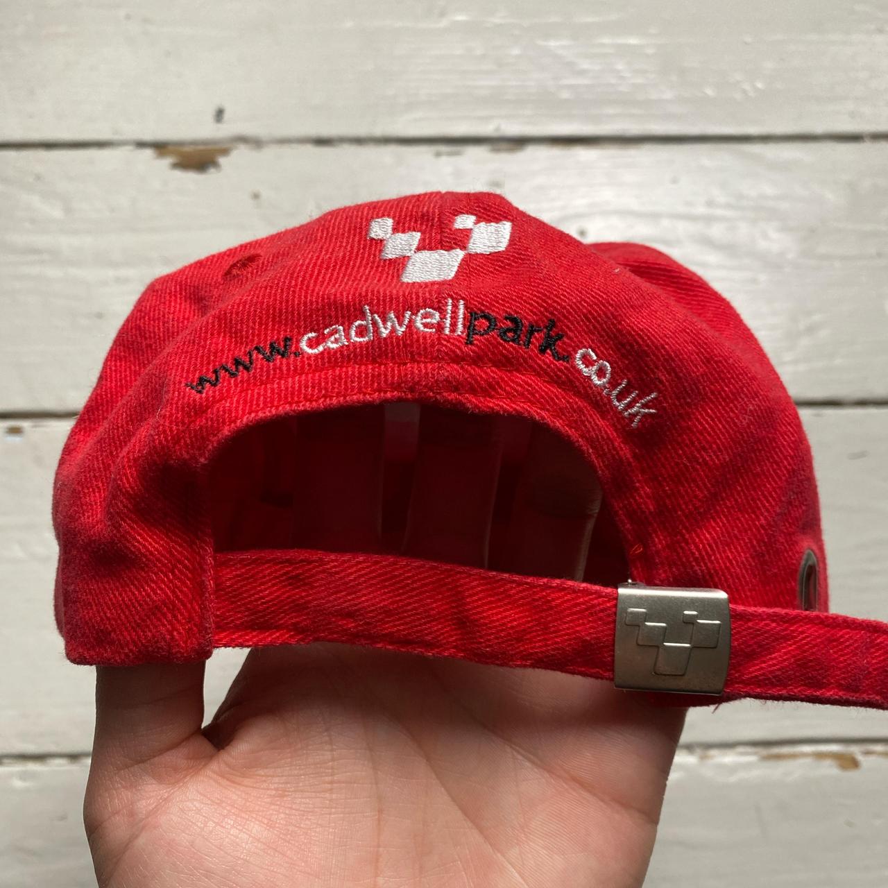 Cadwell Park Winner Racing Red Black and White Baseball Cap