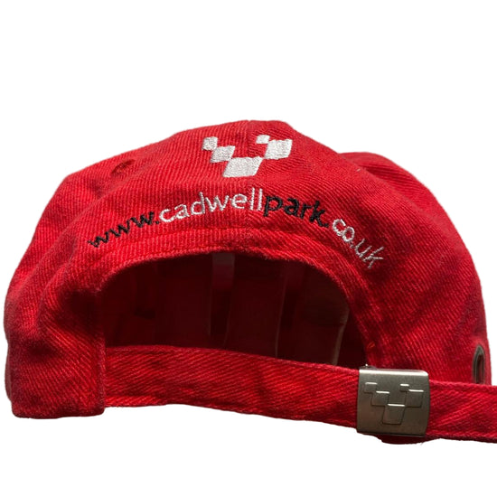 Cadwell Park Winner Racing Red Black and White Baseball Cap