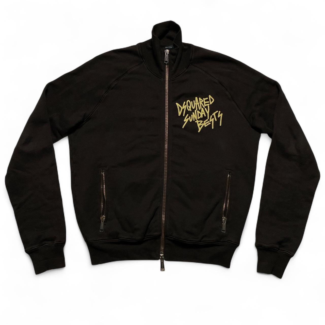 Dsquared Vintage Brown and Cream Zip Jumper (2XL)