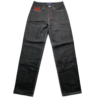 Minus Two Jean Black Charcoal Grey and Red Embroidery Jeans (32W/36W)