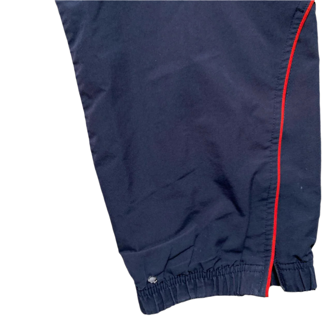 Adidas Navy Red and White Y2K Shell Nylon Trackpant Bottoms (XL)