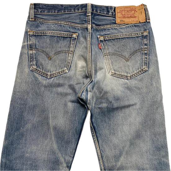 Levis 501 XX Light Blue Distressed Vintage Baggy Jeans (34W)