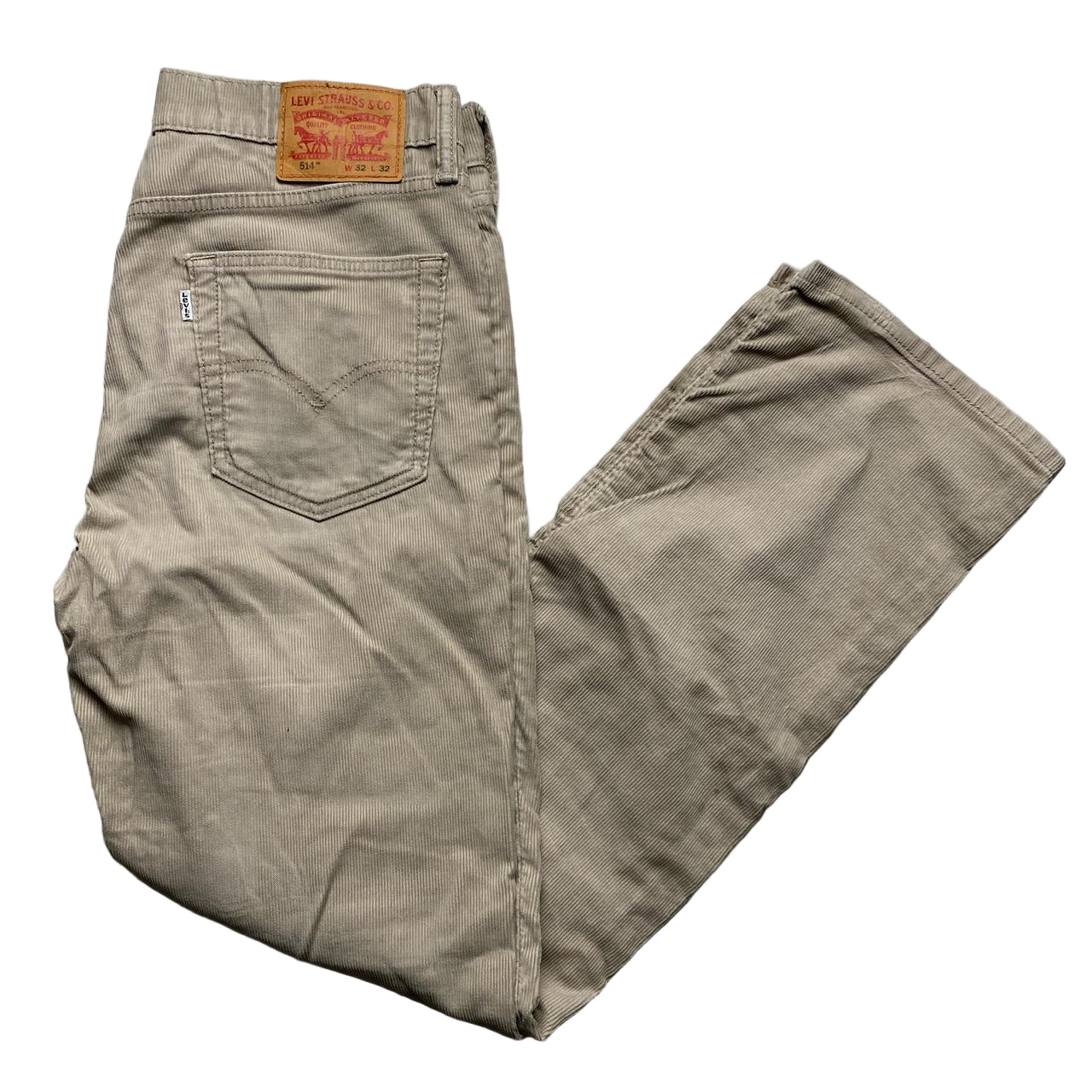 Levis 514 Khaki Beige Corduroy Jeans (32W)