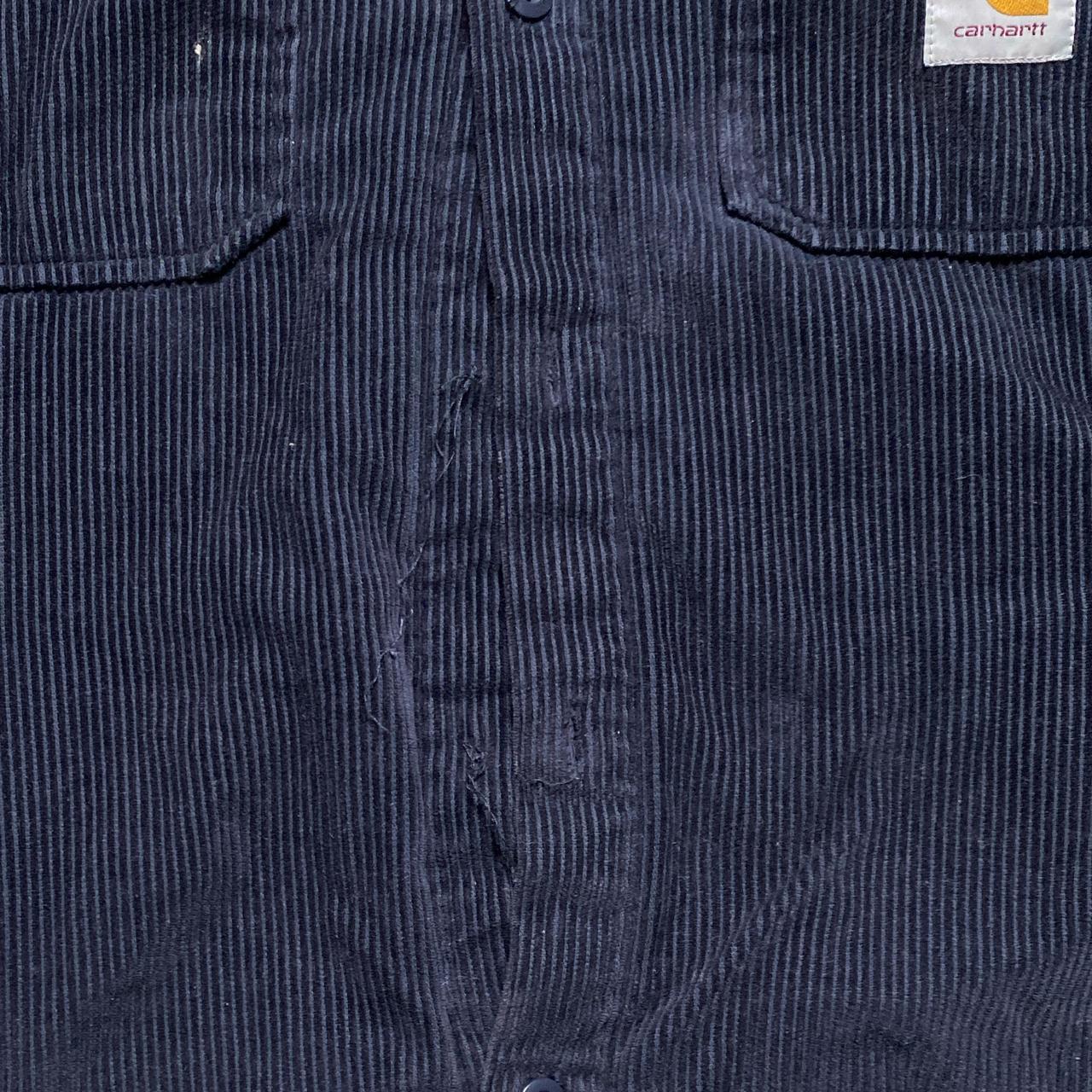 Carhartt Whitsome Shirt Jacket Navy Corduroy Button Up Quilted Jacket (M)