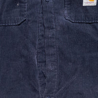 Carhartt Whitsome Shirt Jacket Navy Corduroy Button Up Quilted Jacket (M)