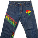 Bob Marley Rasta Vintage y2k Navy Jeans (36W)