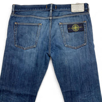 Stone Island Straight Navy Stonewashed Jeans (32W)