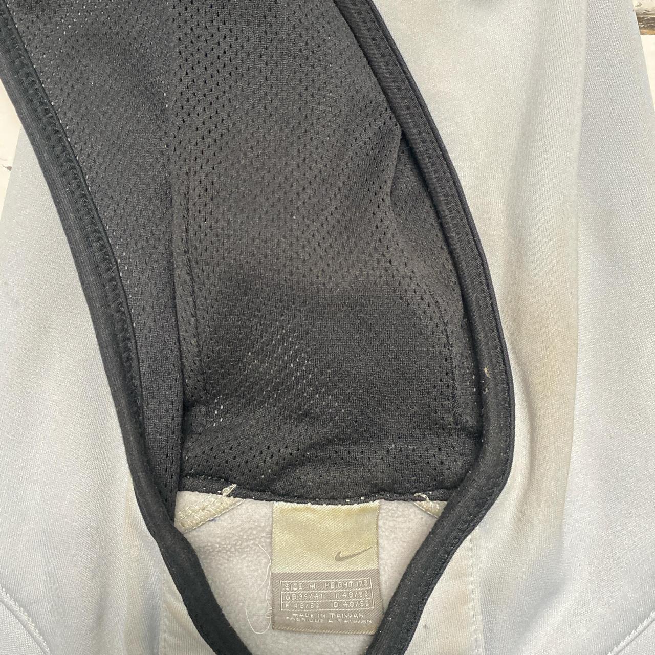 Nike Vintage y2k Silver Black Navy and Grey Fleece Lined Hoodie (M)