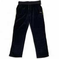 Evisu Black and Gold Velour Tracksuit Bottoms