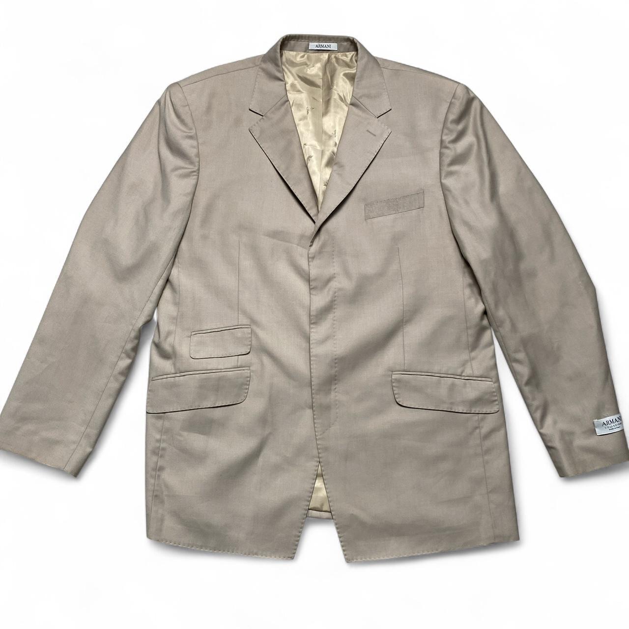 Armani Collezioni Cream Full Two Piece Suit Jacket and Trousers (XL)