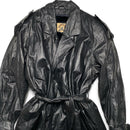 Phase 2 Vintage Leather Long Fur Lined Trench Coat Jacket (XL)