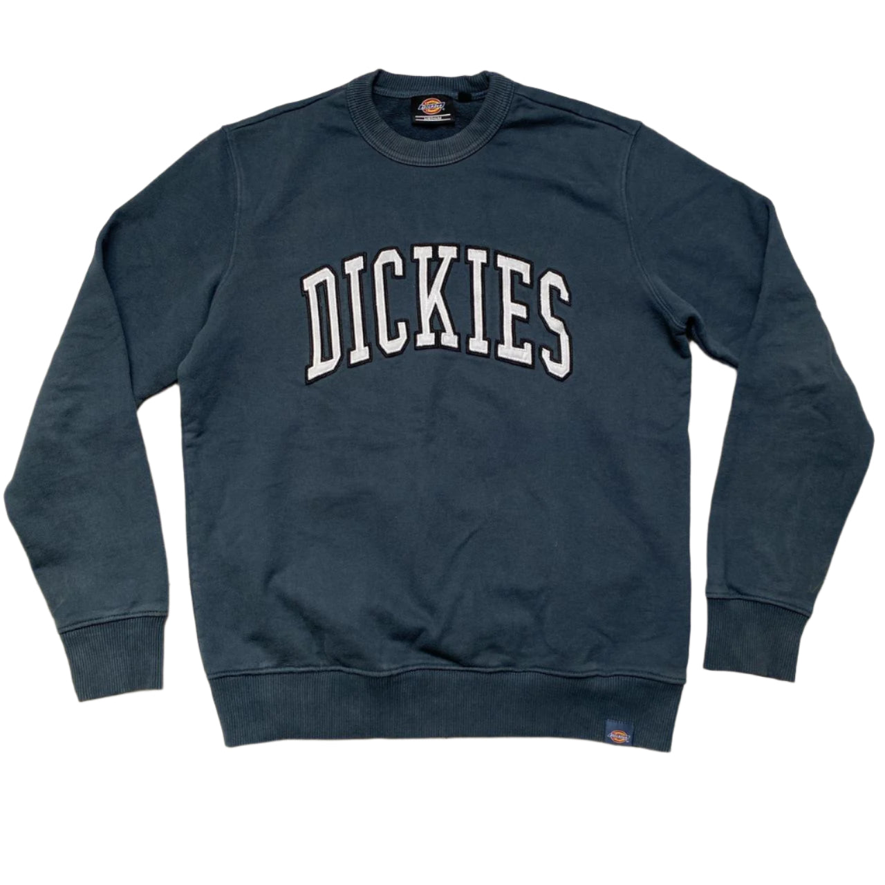 Dickies Navy and White Crewneck Jumper (M)