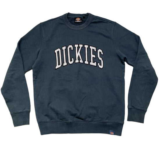 Dickies Navy and White Crewneck Jumper (M)