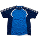 Adidas Blue and White Climacool Vintage Jersey T Shirt (M)