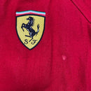 Ferrari Vintage 90’s y2k Leather Trim Cotton Bomber Varsity Jacket Red and Yellow Embroidery (S)