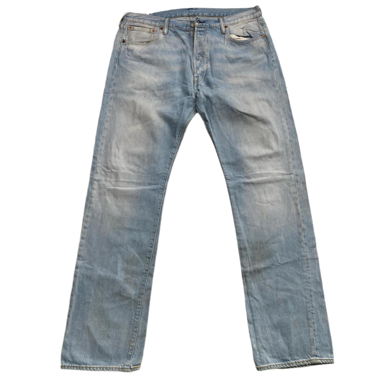 Levis 501 Light Blue Vintage Stonewash Jeans (36W)
