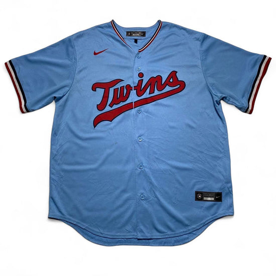 Nike Minnesota Twins Baby Light Blue and Red Baseball Jersey (XL)