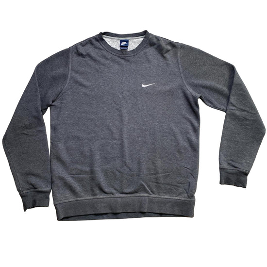 Nike Grey and White Swoosh Jumper (L)