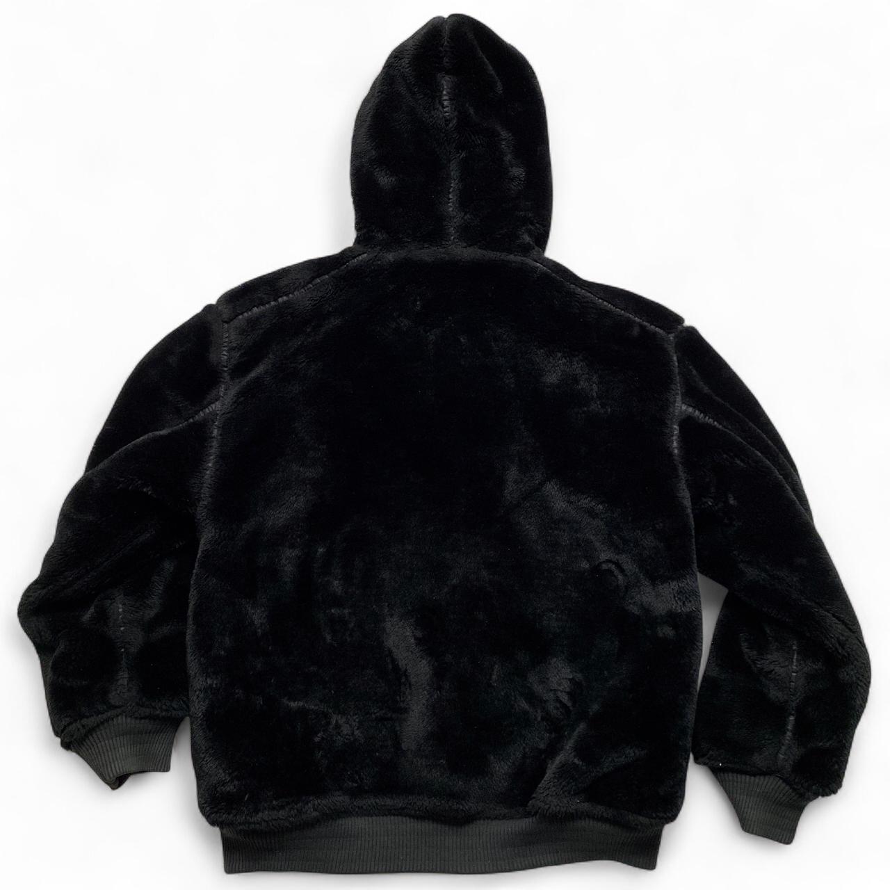 Avirex Vintage y2k Black Reversible Faux Fur Bomber Fur Trim