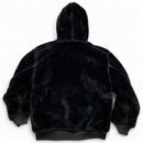 Avirex Vintage y2k Black Reversible Faux Fur Bomber Fur Trim Hooded Jacket (M)