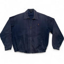 YSL Yves Saint Laurent Vintage Navy and Gold Logo Harrington Bomber Jacket (L)