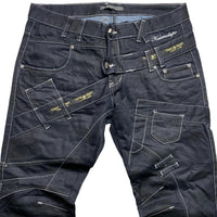 K&M Vintage Kosmolupo White Stitch Embroidery y2k Jeans (34W)