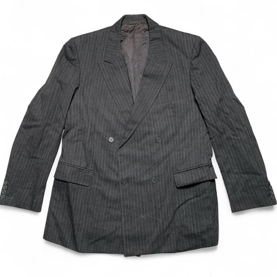 Christian Dior Vintage Grey Pin Stripe Two Piece Full Suit Jacket and Trousers (M)