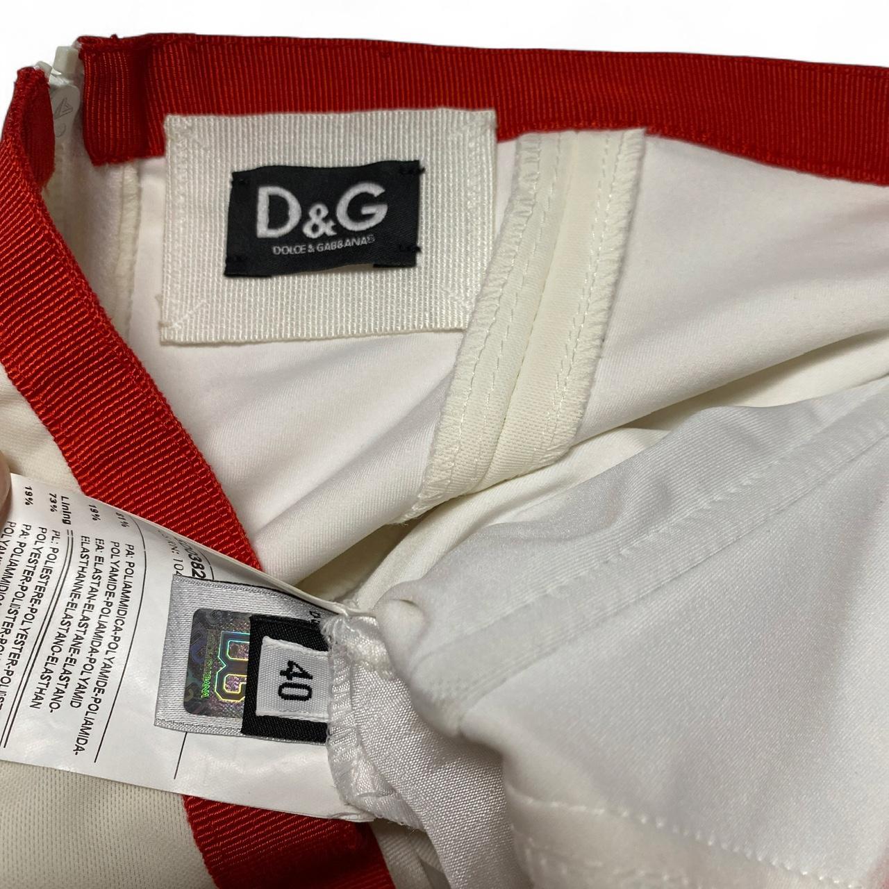 Dolce and Gabbana Vintage Cream White Red and Navy Tennis Dress Pleated Skirt (S)