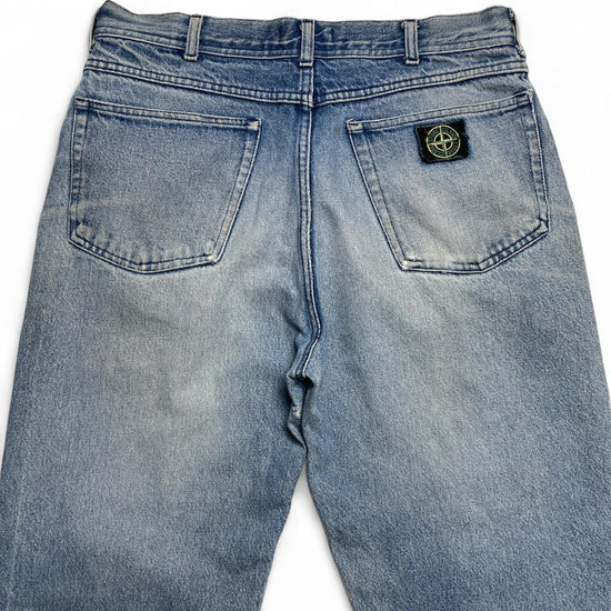 Stone Island Vintage 90’s Square Patch Baggy Light Blue Jeans (32W)