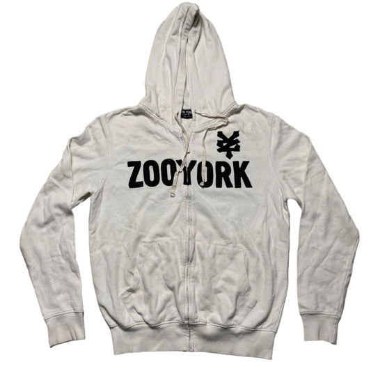 Zoo York White and Black Zip Hoodie (L)