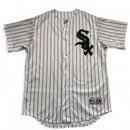 Chicago White Sox MLB Vintage Y2K Pinstripe White And Black Baseball Jersey (M)