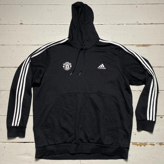 Adidas Manchester United Black and White Football Hoodie