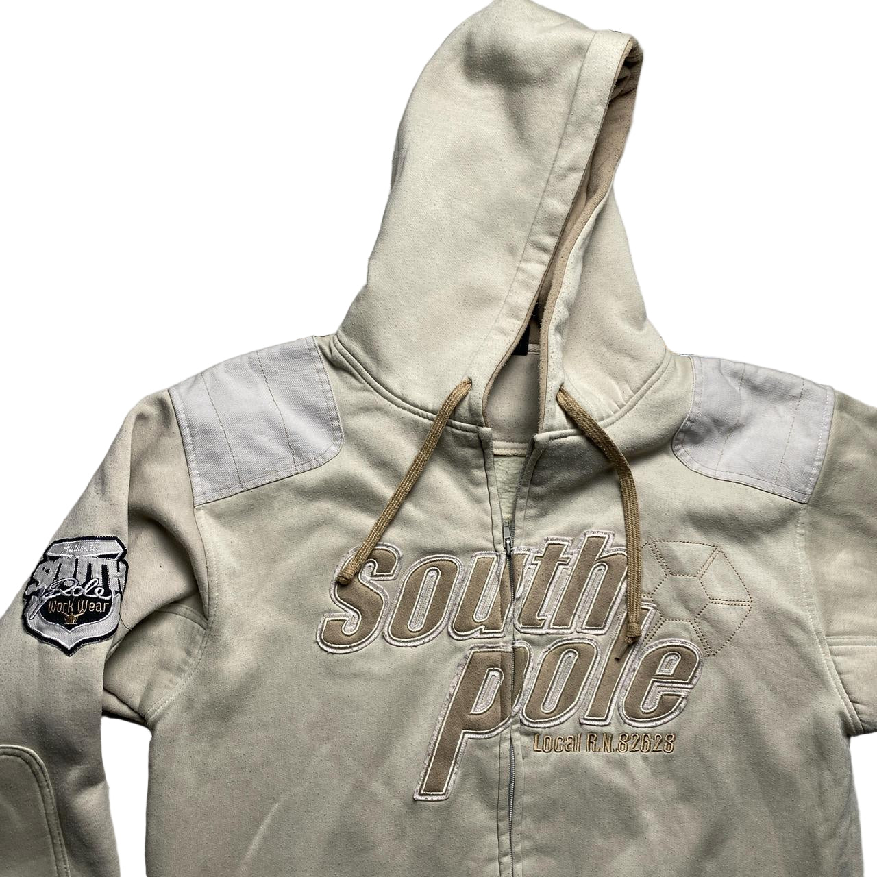 South Pole Cream and White Hoodie (M)