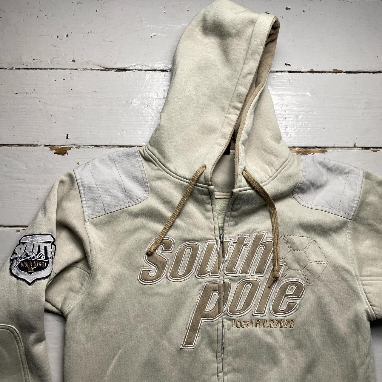 South Pole Cream and White Hoodie